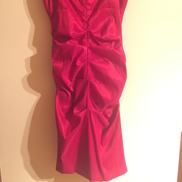 Red Ruche Cocktail/Dinner Dress - Picture 2 of 3